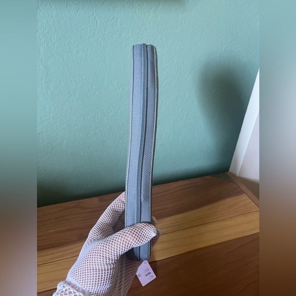 RARE Vintage ADOLFO Unisex Gray Leather Travel Slippers w/Zipper Case XL - Picture 8 of 10